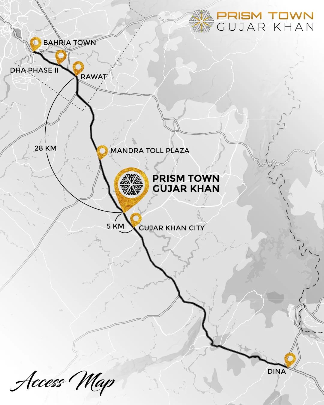 Prism Town Gujar Khan Map Location